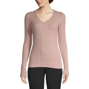 Liz Claiborne V Neck Long Sleeve Pullover Sweater